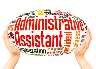Administrative Assistant word cloud hand sphere concept