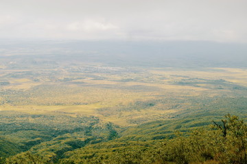 Obraz premium Foggy landscapes at Mount Longonot, Rift Valley, Kenya