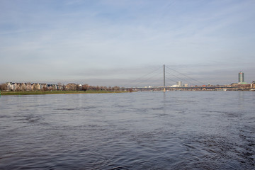 Dusseldorf, Germany, Panorama View Rhine river