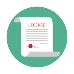 Educational concept, icon of diploma or certificate. Vector illustration in a flat style.