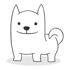 funny whtie dog draw