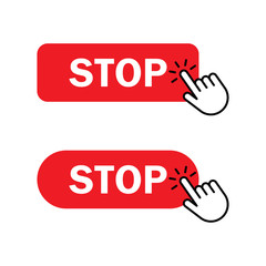 Hand cursor clicks Stop button