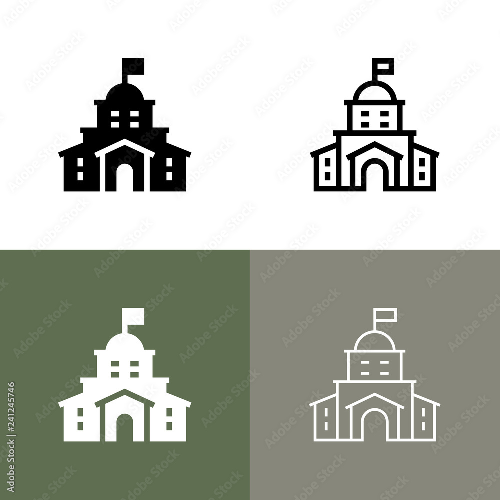 Wall mural Hotel Resort Icon Set