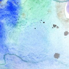 Abstract watercolor paper splash shapes isolated drawing. Illustration aquarelle for background.