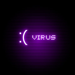 computer neon virus symbol
