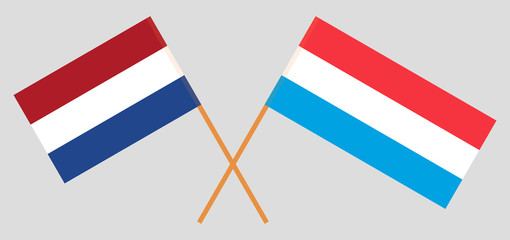 Luxembourg and Netherlands. The Luxembourgish and Netherlandish flags. Official proportion. Correct colors. Vector