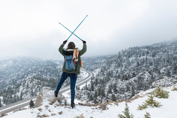 adventures of girl mountaineer summit mountains