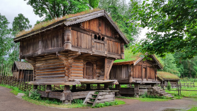 old wooden tree house;norwegian