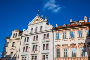 Fototapeta na wymiar Antique beatutiful building at the Old Town square in Prague