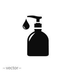 Liquid soap icon, linear sign vector illustration