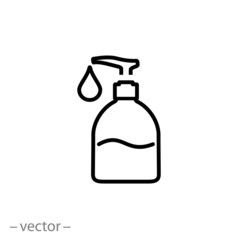 Liquid soap icon, linear sign vector illustration