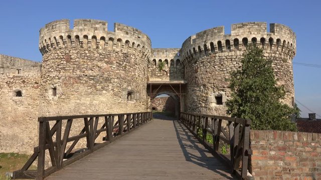 Famous fortress Kalemegdan in Belgrade, Serbia, 4k