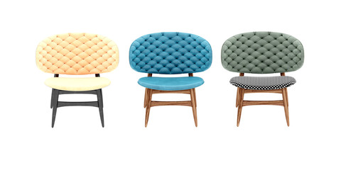 3d render of colorful chairs