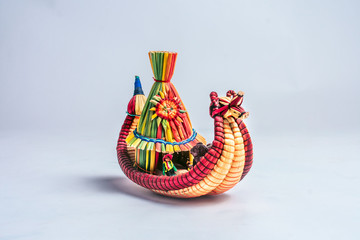 Handmade totora boat ornament