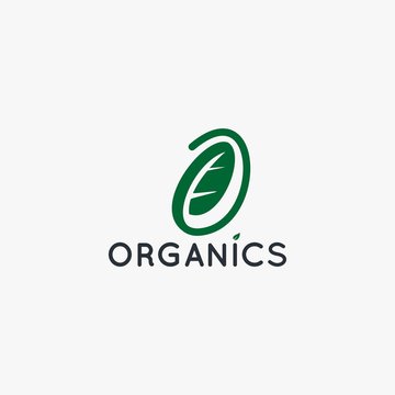 Organic natural and letter O logo design vector