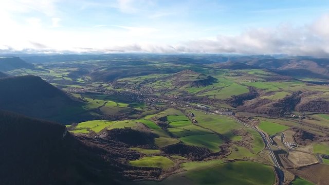 gorge valley of the Tarn near Millau in southern France Aerial drone view
