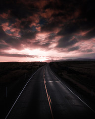 open road sunset
