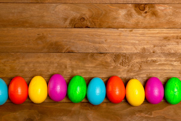 Easter concept. Easter eggs of different colors.