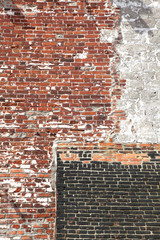 Rustic Vintage Brick Wall with Stone and Imperfections and Texture