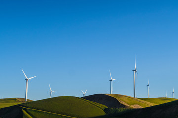 wind turbines on the hills