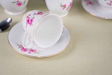 Empty Tea Cup Overturned