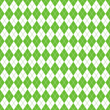 Argyle Seamless Pattern - Classic and clean lime green and white argyle