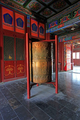 Big prayer wheel in the Dazhao Lamasery, Hohhot city, Inner Mongolia autonomous region, China