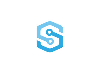 Fototapeta premium Technology Alphabet S Logo Design