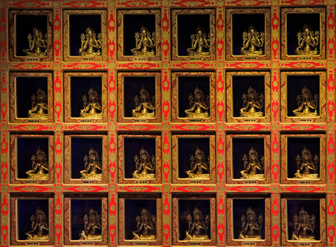 baldachine in a Buddha hall of Dazhao Lamasery, Hohhot city, Inner Mongolia autonomous region, China