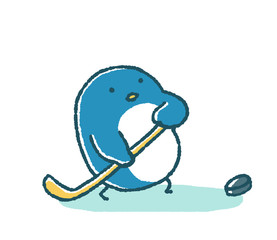 ゆるいペンギンのアイスホッケー