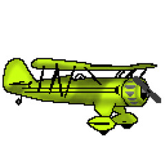 Pixel 8 bit drawn lime antique plane