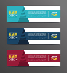 arrow with shadow triangle on style banner template design with horizontal advertising banner space for text
