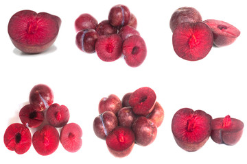 Fresh plums fruit 
