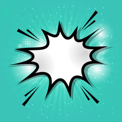 Retro comic empty speech bubbles on green background