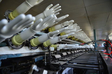 Rubber gloves production line