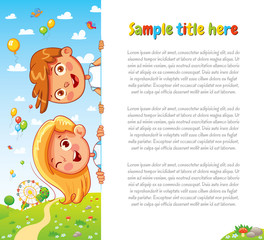 Obraz na płótnie Canvas Design with children and summer background