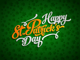 Saint Patrick's day lettering poster template