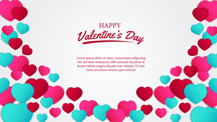 happy valentine's day banner template. vector illustration