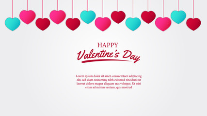 happy valentine's day banner template. vector illustration