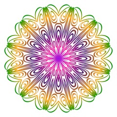 Anti-stress therapy pattern. Mandala. For design backgrounds. Vector illustration. Rainbow color
