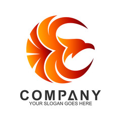 Fototapeta premium eagle circle style logo design