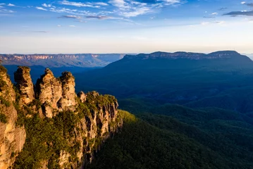 Naadloos Behang Airtex Three Sisters Uitzicht op de rotsen van drie zussen in Blue Mountains, Australië