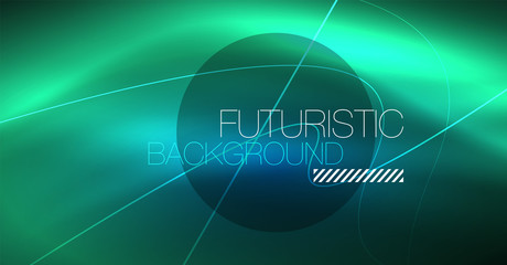 Neon glowing magic background, neon banner, night sky wallpaper. Magic light effect. Christmas abstract pattern.