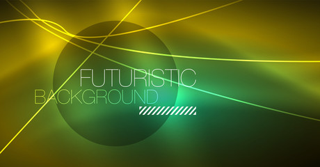 Neon glowing magic background, neon banner, night sky wallpaper. Magic light effect. Christmas abstract pattern.