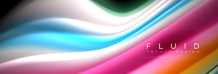 Fluid wave line background or pattern. Geometric technology abstract background. Movement effect.