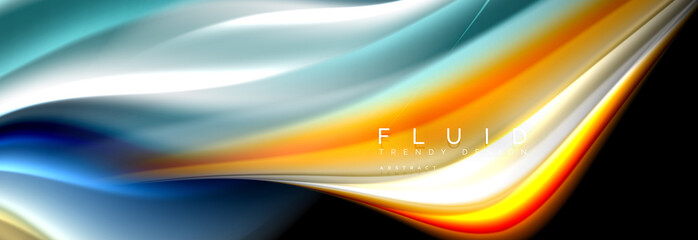Fluid wave line background or pattern. Geometric technology abstract background. Movement effect.