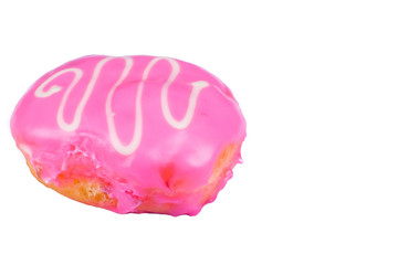 A sweet donut isolate on   white background Celebration concept