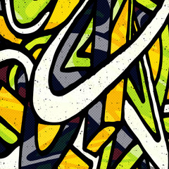 colored graffiti abstract pattern on a black background