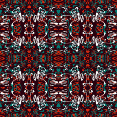 Obraz premium colored seamless pattern. Vintage elements illustration