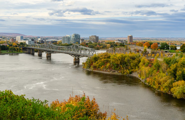 Obraz premium Ottawa River and Alexandra Bridge in Ottawa, Canada